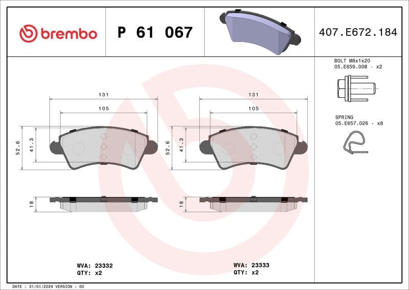 Brake Pad Set, disc brake PRIME LINE P61067 - image 3
