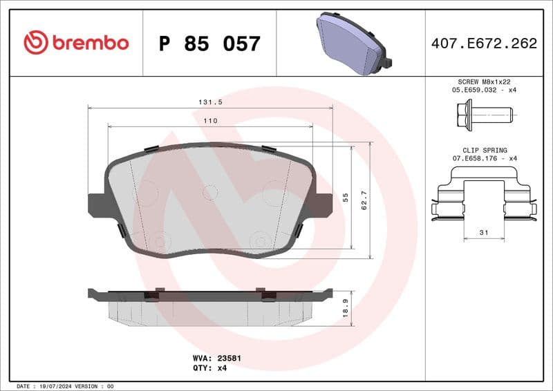 Brake Pad Set, disc brake PRIME LINE P85057 - image 3