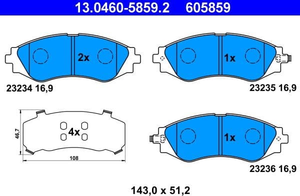 Brake Pad Set, disc brake 13.0460-5859.2 - image 2