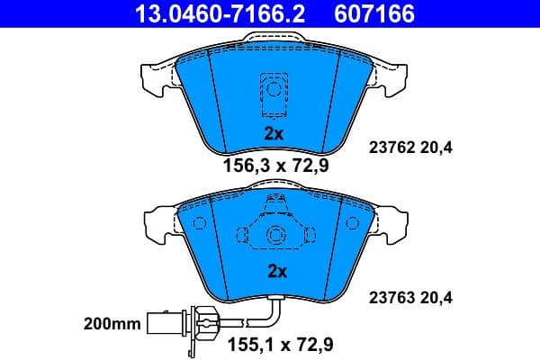 Brake Pad Set, disc brake 13.0460-7166.2 - image 2