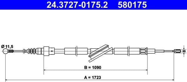 Cable Pull, parking brake 24.3727-0175.2 - image 2