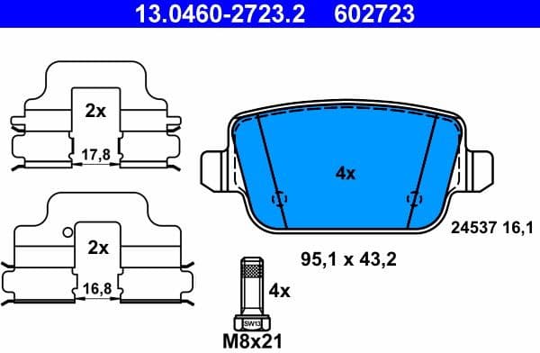 Brake Pad Set, disc brake 13.0460-2723.2 - image 2