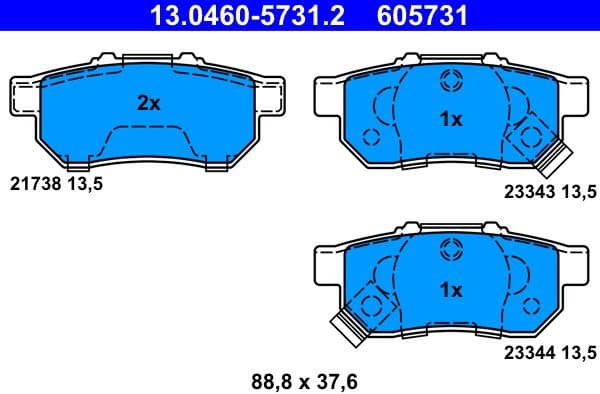 Brake Pad Set, disc brake 13.0460-5731.2 - image 2