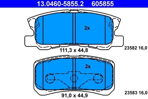 Brake Pad Set, disc brake 13.0460-5855.2 - image 2