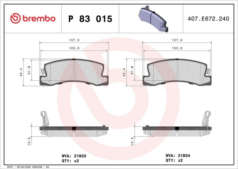 Brake Pad Set, disc brake PRIME LINE P83015 - image 3