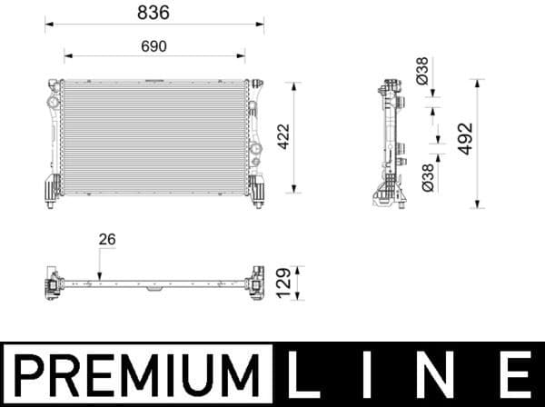 Radiator, engine cooling BEHR *** PREMIUM LINE *** CR2802000P