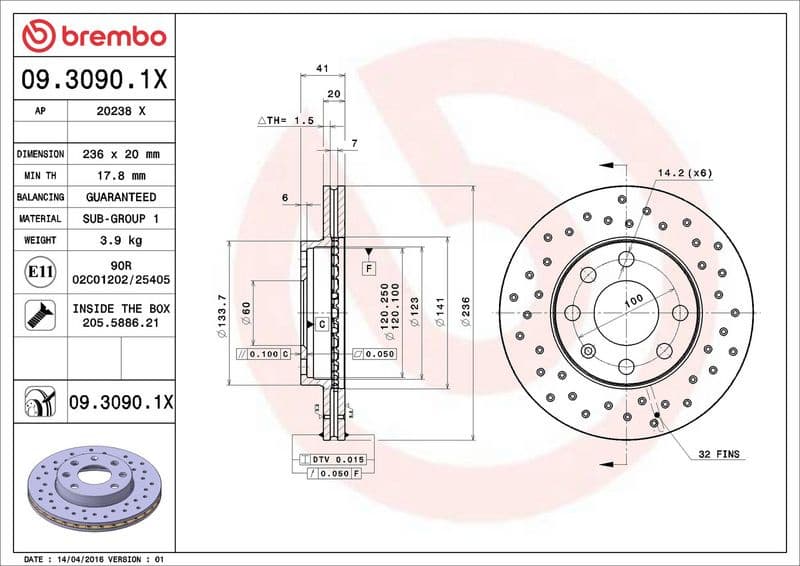 Brake Disc XTRA LINE - Xtra 09.3090.1X - image 3