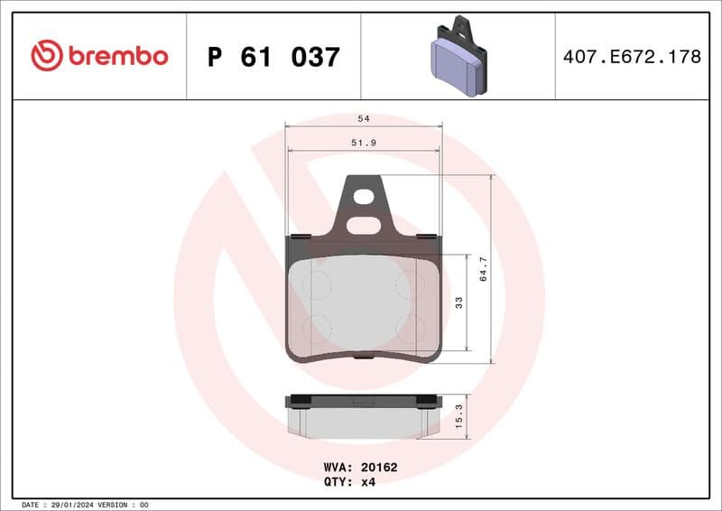 Brake Pad Set, disc brake PRIME LINE P61037 - image 3