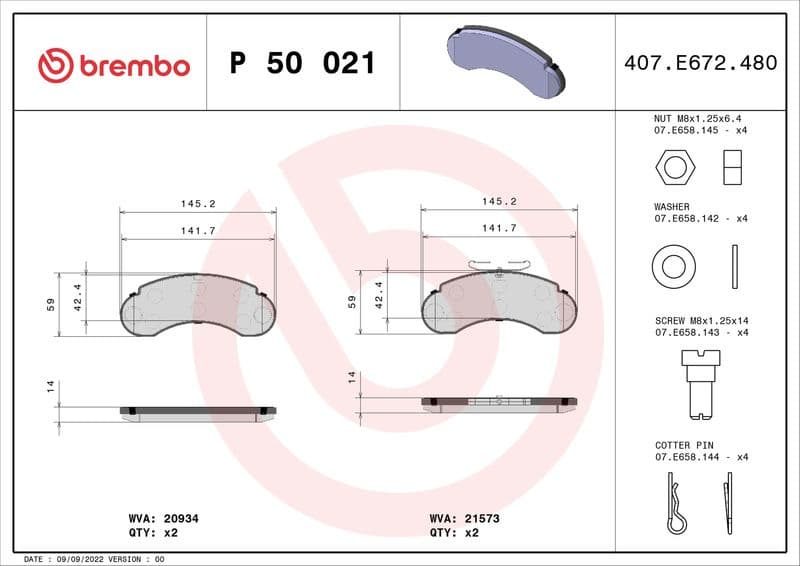 Brake Pad Set, disc brake PRIME LINE P50021 - image 3