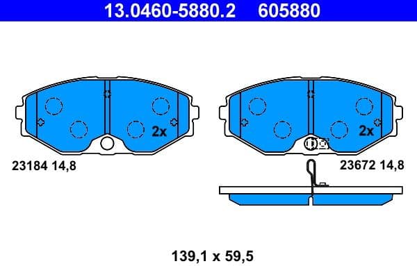 Brake Pad Set, disc brake 13.0460-5880.2 - image 2