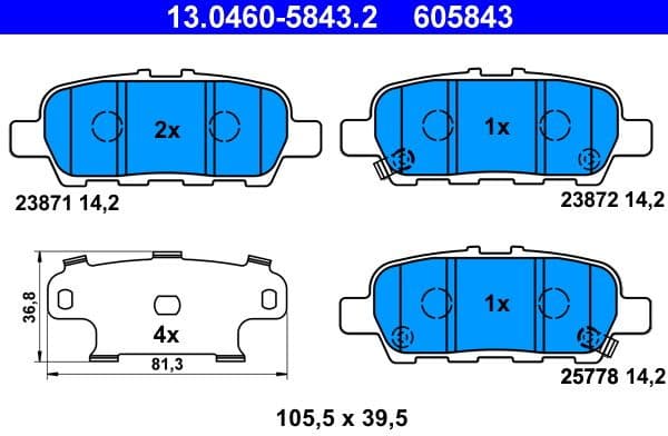 Brake Pad Set, disc brake 13.0460-5843.2 - image 2