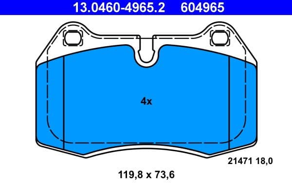 Brake Pad Set, disc brake 13.0460-4965.2 - image 2