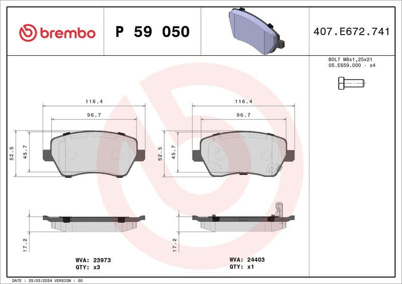 Brake Pad Set, disc brake PRIME LINE P59050 - image 3