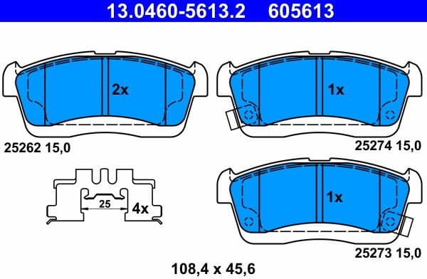 Brake Pad Set, disc brake 13.0460-5613.2 - image 2