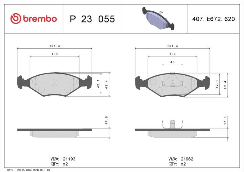 Brake Pad Set, disc brake PRIME LINE P23055 - image 3