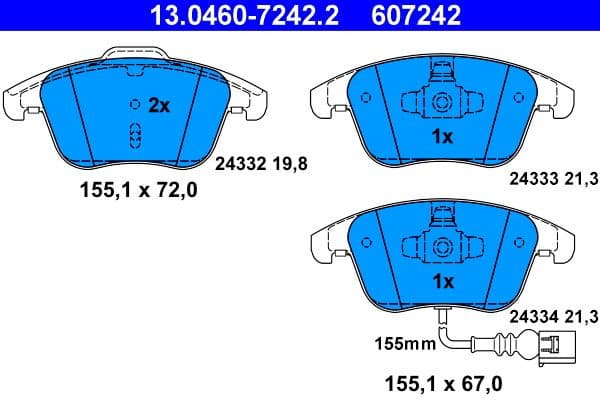 Brake Pad Set, disc brake 13.0460-7242.2 - image 2
