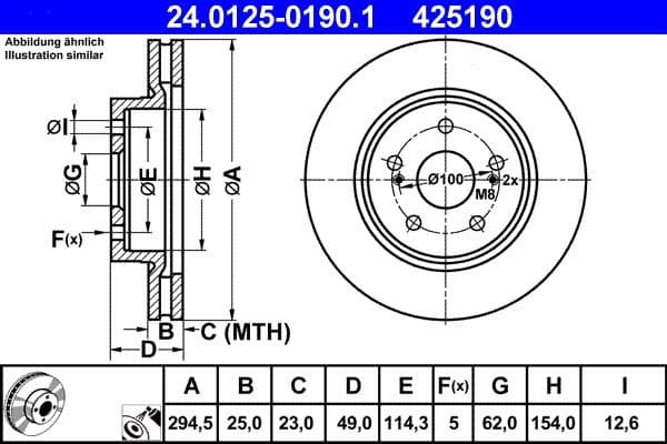 Brake Disc 24.0125-0190.1 - image 2