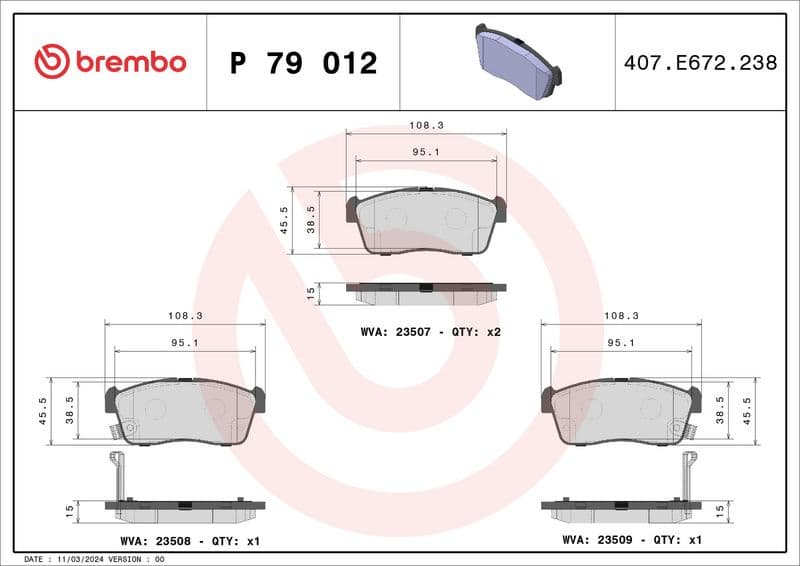 Brake Pad Set, disc brake PRIME LINE P79012 - image 3