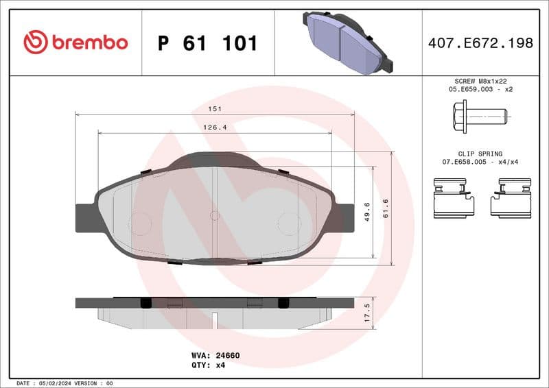 Brake pads front, Top Quality P61101 - image 3