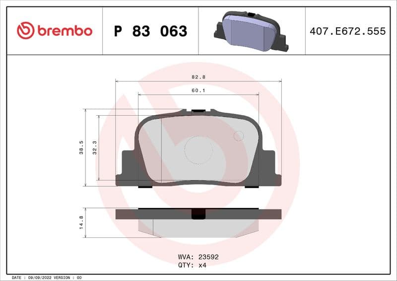 Brake Pad Set, disc brake PRIME LINE P83063 - image 3