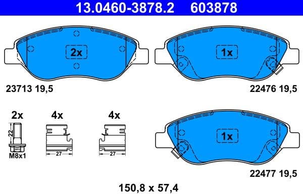 Brake Pad Set, disc brake 13.0460-3878.2 - image 2