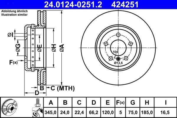 Brake Disc 24.0124-0251.2 - image 2