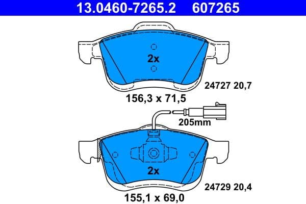 Brake Pad Set, disc brake 13.0460-7265.2 - image 2