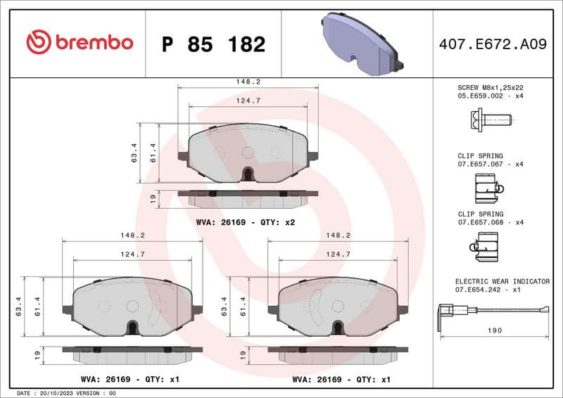 Brake Pad Set, disc brake XTRA LINE P85182X - image 3