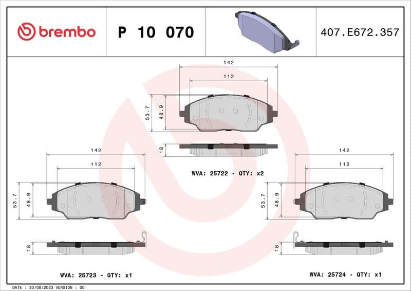 Brake Pad Set, disc brake PRIME LINE P 10 070 - image 3