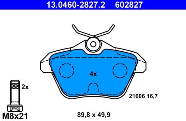 Brake Pad Set, disc brake 13.0460-2827.2 - image 2