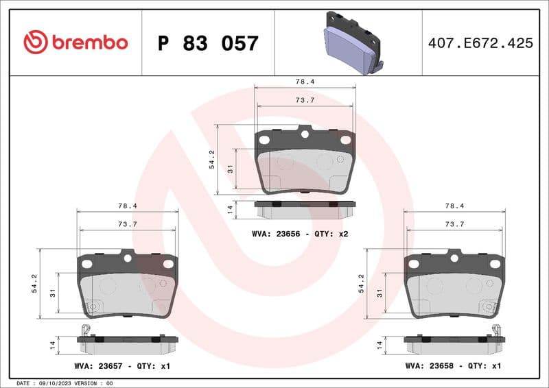 Brake Pad Set, disc brake PRIME LINE P83057 - image 3