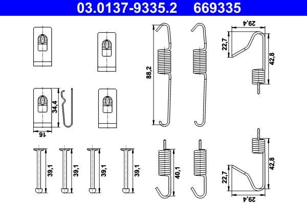 Accessory Kit, parking brake shoes 03.0137-9335.2 - image 2