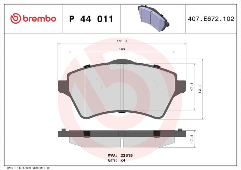 Brake Pad Set, disc brake PRIME LINE P44011 - image 3