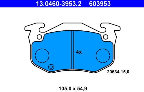 Brake Pad Set, disc brake 13.0460-3953.2 - image 2