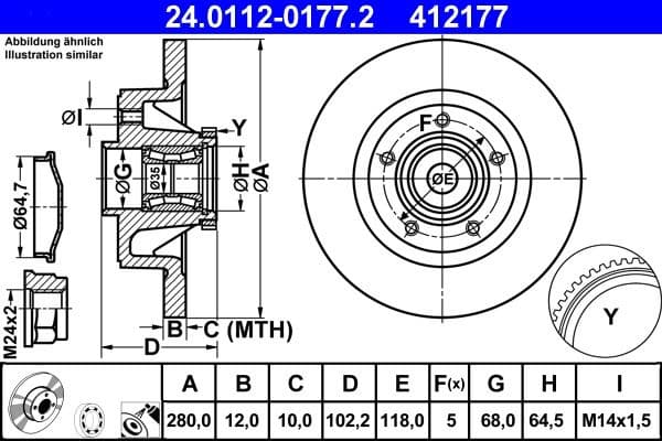 Brake Disc 24.0112-0177.2 - image 2
