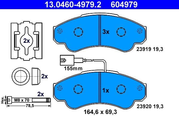 Brake Pad Set, disc brake 13.0460-4979.2 - image 2
