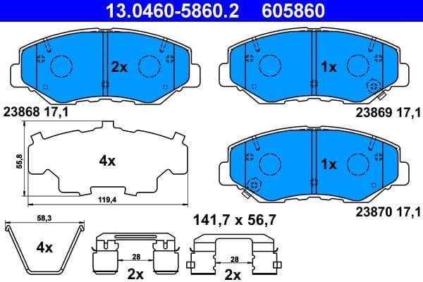 Brake Pad Set, disc brake 13.0460-5860.2 - image 2