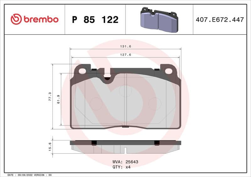 Brake Pad Set, disc brake PRIME LINE P85122 - image 3
