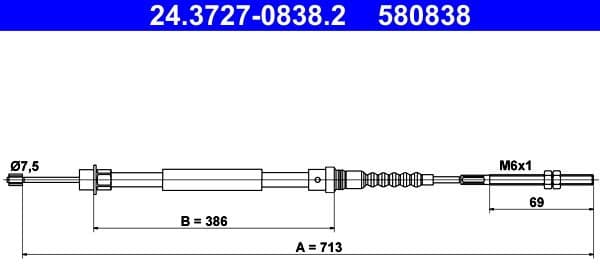 Cable Pull, parking brake 24372708382 - image 2