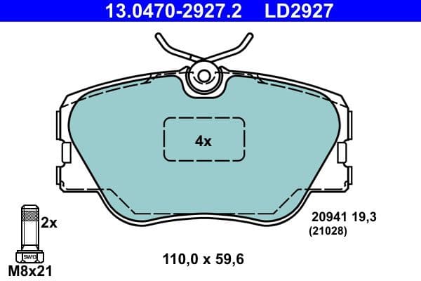 Brake Pad Set, disc brake ATE Ceramic 13.0470-2927.2 - image 3