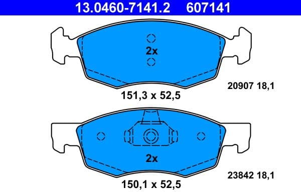 Brake Pad Set, disc brake 13.0460-7141.2 - image 2