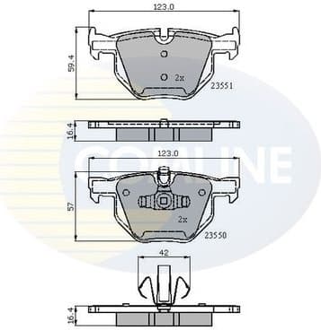 Brake pads rear CBP01671