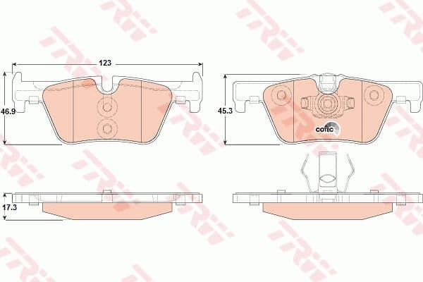 Brake pads rear, Top Quality GDB1919
