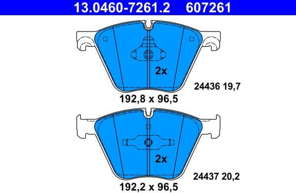Brake Pad Set, disc brake 13.0460-7261.2 - image 2
