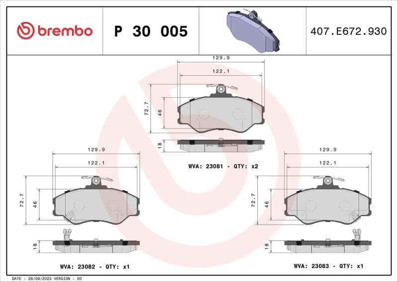 Brake Pad Set, disc brake PRIME LINE P30005 - image 3