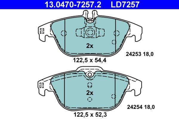Brake Pad Set, disc brake ATE Ceramic 13.0470-7257.2 - image 2