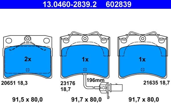 Brake Pad Set, disc brake 13.0460-2839.2 - image 2