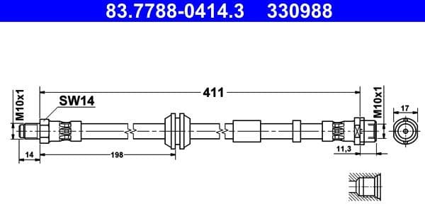 Brake Hose 83.7788-0414.3 - image 2