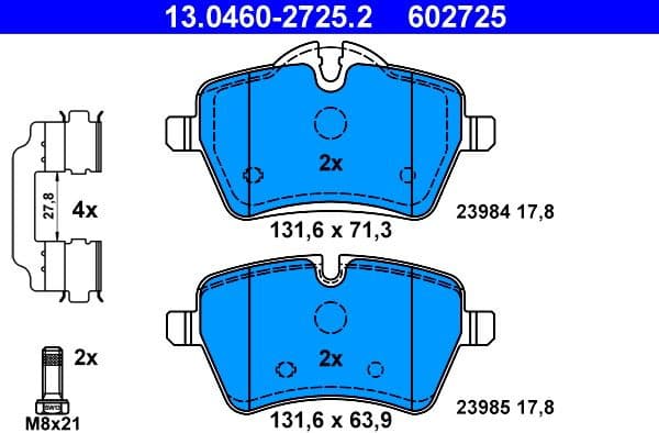 Brake Pad Set, disc brake 13.0460-2725.2 - image 2