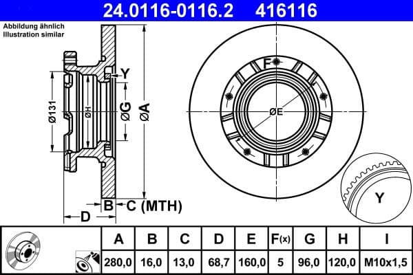 Brake Disc 24.0116-0116.2 - image 2